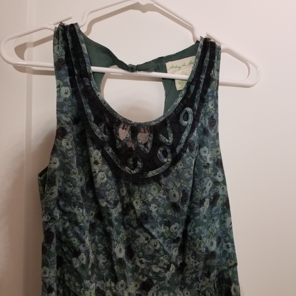 Staring at the Stars Lace Detail Green Dress